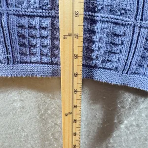 1359 | Vintage Cottagecore Textured Cotton Knit Sweater‎ Lavender USA Women M thumbnail 4