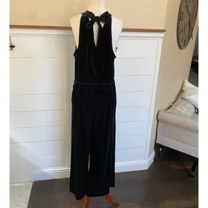 A New Day‎ Women's Halter Black Velvet Sleeveless Jumpsuit - M thumbnail 8
