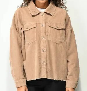 Empyre Aria Tan Corduroy Shirt Jacket shacket Size Small thumbnail 1