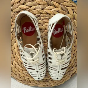 Rollie Nation Oxford Cut out Shoes Sidecut Cage in White Derby Shoe leather lace thumbnail 5