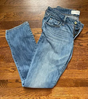 washed straight leg denim jeans size 26 thumbnail 2