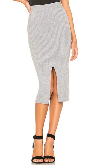 Free People Skyline Midi Skirt, grey, size S thumbnail 1