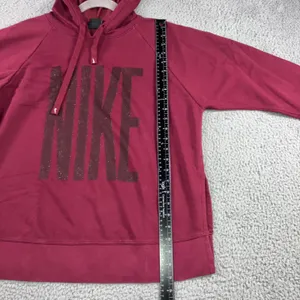 Nike Dri-FIT Hoodie‎ Women Medium Sparkle Logo Spell Out Swoosh Active Pullover thumbnail 3