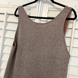 Zara Burnt Orange/Brown Ribbed Midi Dress With Back Detail Size Large‎ thumbnail 3