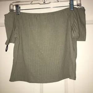 AKIRA Ribbed Off the Shoulder Crop Top thumbnail 1