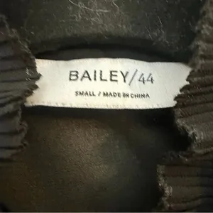 BAILEY‎ / 44 Black Sheer Ruffle Long Sleeve Blouse Womens Small​ thumbnail 3