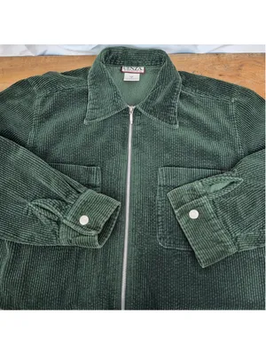 Vintage Ladies Zip Up Corduroy Shirt Jacket Medium thumbnail 4