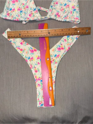 Kulani Kinis Bikini Set Medium Halter & Y Bottom, Forever Fairytale White Floral thumbnail 5