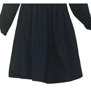 Zara Basic Black Mini Dress Sz S Smocked‎ Off-the-Shoulder Cotton Ruffle Goth thumbnail 6