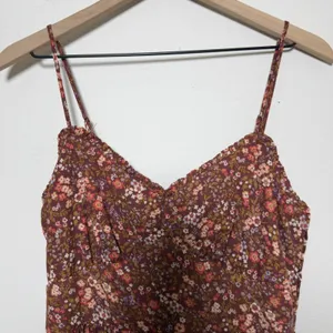 Trixxi Women Forest Fairy Maxi Dress Large Brown Floral Babydoll Cottagecore Boh thumbnail 3