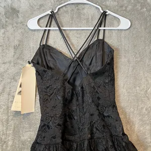 Vintage Black Lace Mini Sequins Dress Romantic Gothic Deadstock‎ New Sz 6 Punk thumbnail 5