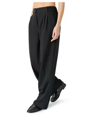 Steve Madden Black Wide-Leg Pleated Trousers thumbnail 3