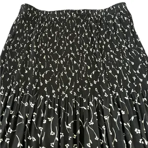 VTG Bobbie Bee Crinkle Pleated Midi Skirt Floral Whimsigoth Fairy Grunge Boho thumbnail 3