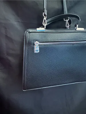 Steve Madden Black Embossed SM Box Shoulder HandBag thumbnail 9