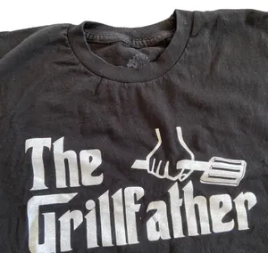 Funny ‘The Grillfather’ Black and White Graphic T Shirt 🔥 thumbnail 2