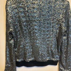 La‎ Fee Verte Black and Silver Bomber Jacket with Metallic Finish thumbnail 7