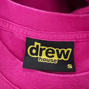 Drew House Mascot Smiley Face Long Sleeve Cotton Crew Tee Shirt Fuchsia Pink S thumbnail 2