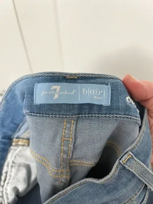 7 For All Mankind Size 24 Blue Huntington b(air) Cropped Boot Jeans thumbnail 12