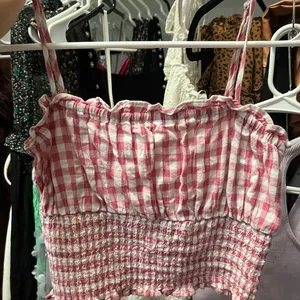 American Eagle Red Gingham Tank Top thumbnail 1