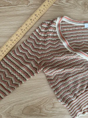 Intermix XS Minnie Chevron Knit Crop Cardigan Orange Metallic thumbnail 8
