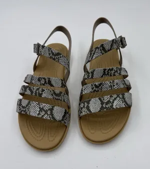 CROCS TULUM SANDAL Snake Print Multi Strap Sandal Women's 8 thumbnail 1