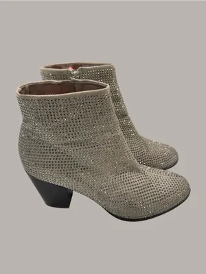 Juicy Couture Cavora Taupe Rhinestone Ankle Booties Size 10 Western Glam thumbnail 4