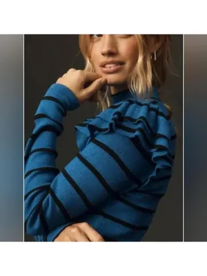 T.La Striped Ruffle Sleeve Top thumbnail 3