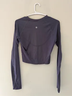 Lululemon Cropped Long Sleeve Athletic Top Purple Size 8 thumbnail 6