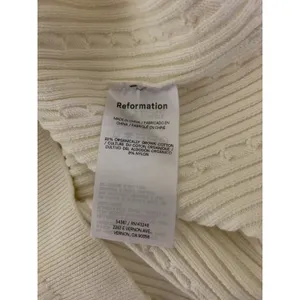 Reformation Tinsley Cable Knit Halter Sweater Dress Ivory Coastal Chic Medium thumbnail 5