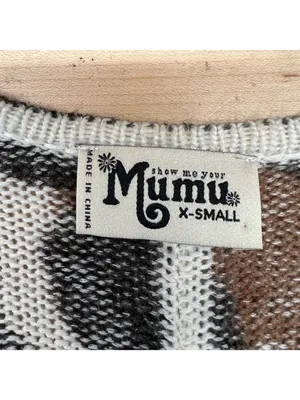 Show Me Your Mumu Wildcat Knit Hug Me Sweater Leopard Brown Black White Size XS thumbnail 8