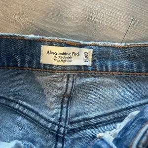 Abercrombie & Fitch Blue Distressed Straight Leg Jeans thumbnail 3