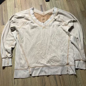 Aerie small oversized sweatshirt long sleeve tan/brown thumbnail 1