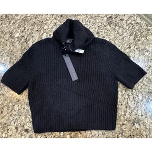 House of Harlow 1960 cropped ribbed knit turtleneck sweater Short Sleeve Size XS thumbnail 2