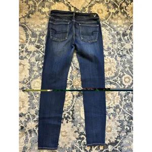 American Eagle Jegging Jeans Women’s 10 Tall Blue Super Stretch Denim Super Low thumbnail 2