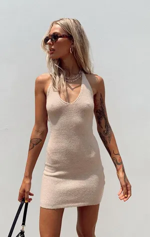 Princess Polly Blair Mini Dress in Beige Size XS/S thumbnail 1