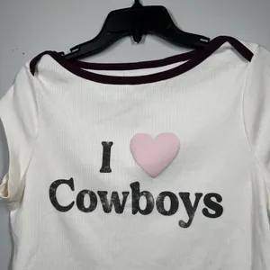 Grayson Threads Large Womens T-shirt I Love Cowboys White Short Sleeve Top thumbnail 4