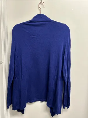 Women's Open Front Sweater Cardigan - Deep Blue thumbnail 2