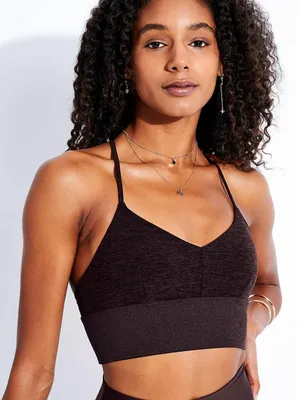 ALO YOGA Alosoft Lavish Bra in Oxblood Heather Sz Small thumbnail 1