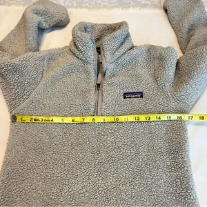 Patagonia Fleece Sherpa 1/4 Zip Pullover Top Gray Women’s Size XS thumbnail 9
