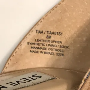 Steve Madden Women’s Tiaa Nubuck Leather Beige Ankle Strap Square Toe Heels thumbnail 9