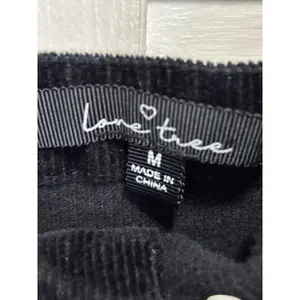 Lone Tree Black Corduroy Bib Mini Dress Size Medium Button Front Adj‎ Straps thumbnail 2