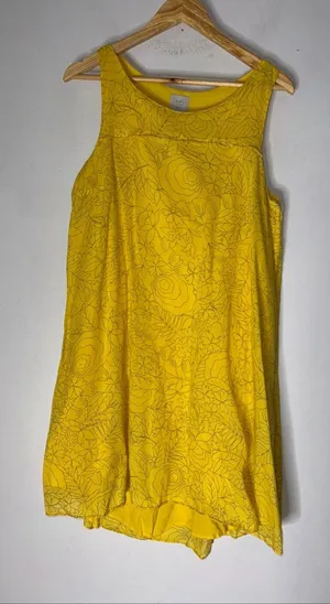 Anthropologie HD in Paris Sun Soaked Shift‎ Dress Yellow Size 10 thumbnail 1