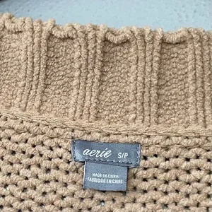 Aerie Oversized Sweater Size Small Beige Chenille Minimalist Lagenlook Slouchy thumbnail 3