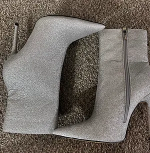 EGO DEVOTED POINTED TOE STILETTO HEEL ANKLE BOOT IN SILVER GLITTER thumbnail 6