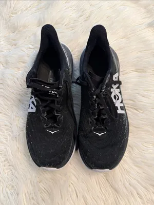 Hoka Black and White Athletic Running Shoes size 8B good condition thumbnail 4