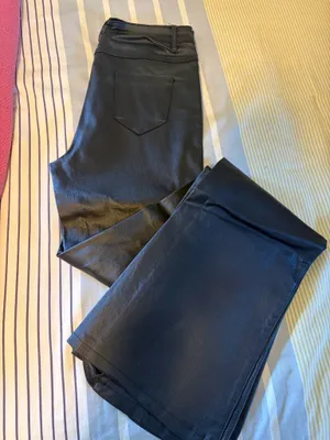 Black Leather Flare pants Size M thumbnail 1