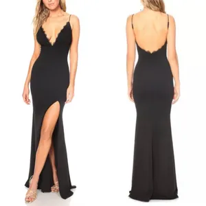 Katie May Black Plunge Low Back Saylor Gown Maxi Dress Womens Size Small‎ NEW thumbnail 2