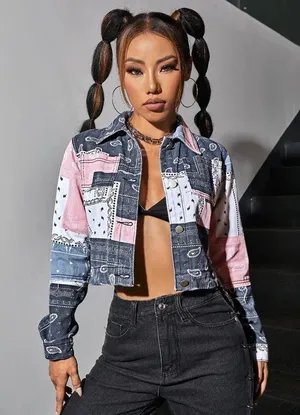 Romwe Color block Jean Jacket thumbnail 2