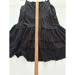 Free People Beach Noelle Mini Dress Size Small Black Tiered Whimsigoth Witchy thumbnail 6