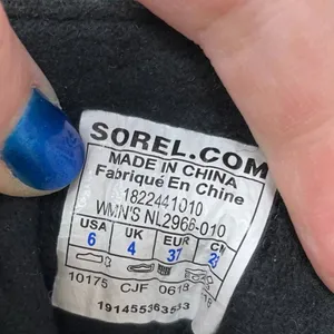 Sorel After Hours Lace Shearling Boot Black‎ Leather Wedge Size US 6 thumbnail 8